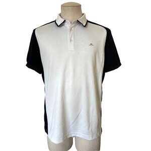 J. LINDEBERG Fieldsensor Short Sleeve Polo Shirt Mens Size Large White Black